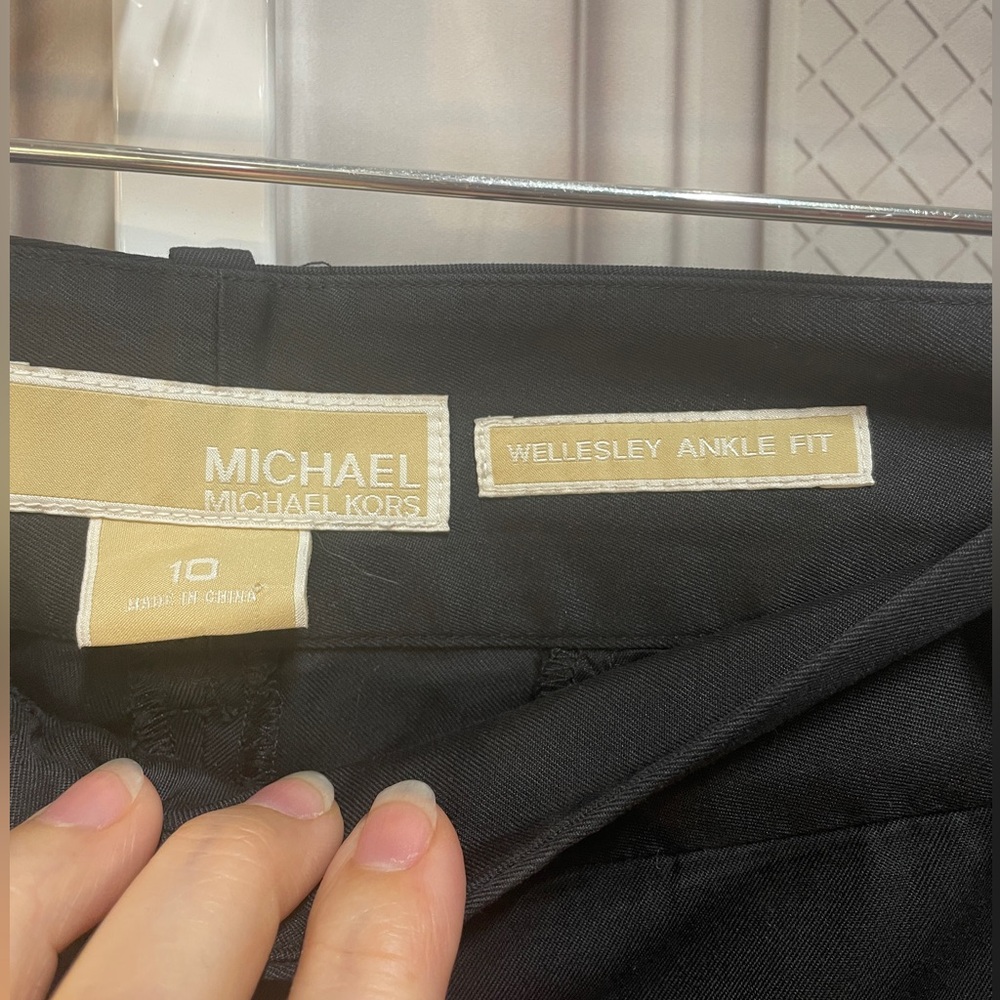 Michael Michael Kors Wellesley Ankle Fit Black Cotton Size 10 Pants - Picture 4 of 6